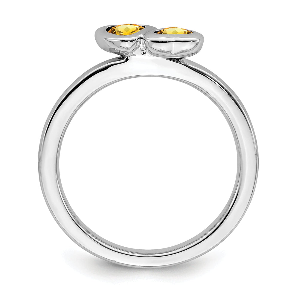 Stackable Expressions Ring Sterling Silver Citrine Double Heart Ring