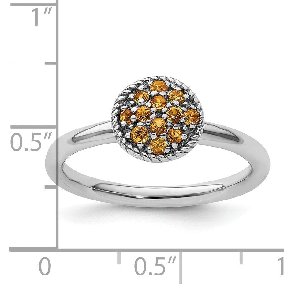 Stackable Expressions Ring Sterling Silver Citrine Rhodium Ring