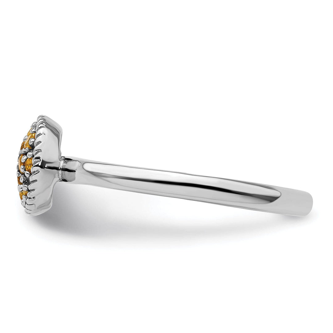 Stackable Expressions Ring Sterling Silver Citrine Rhodium Ring
