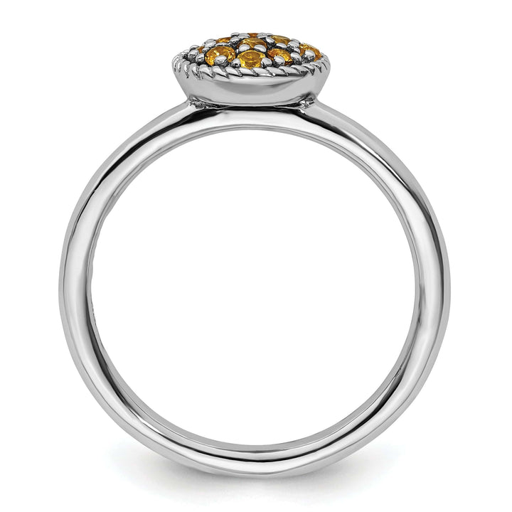 Stackable Expressions Ring Sterling Silver Citrine Rhodium Ring