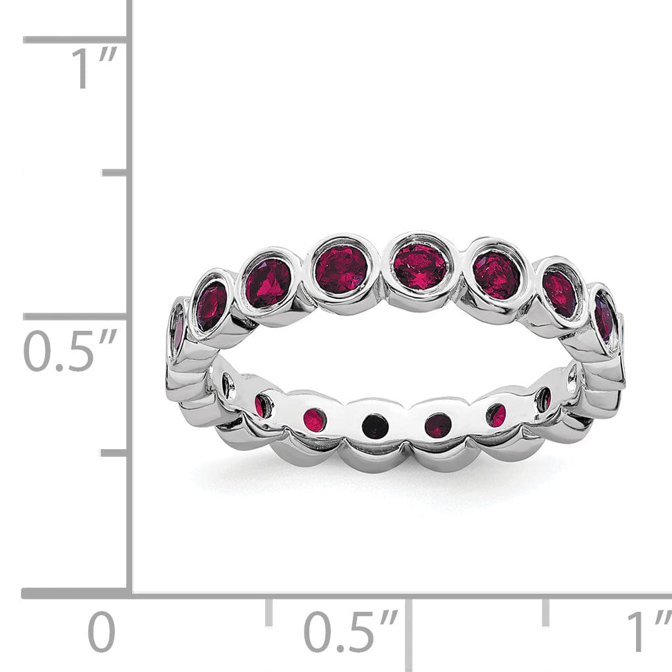 Stackable Expressions Ring Sterling Silver Created Ruby Ring
