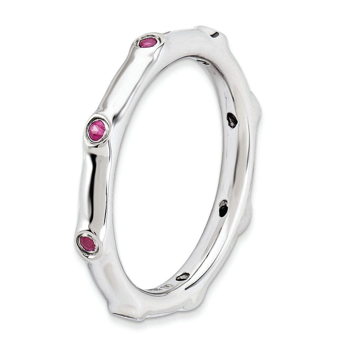 Stackable Expressions Ring Sterling Silver Created Ruby Ring