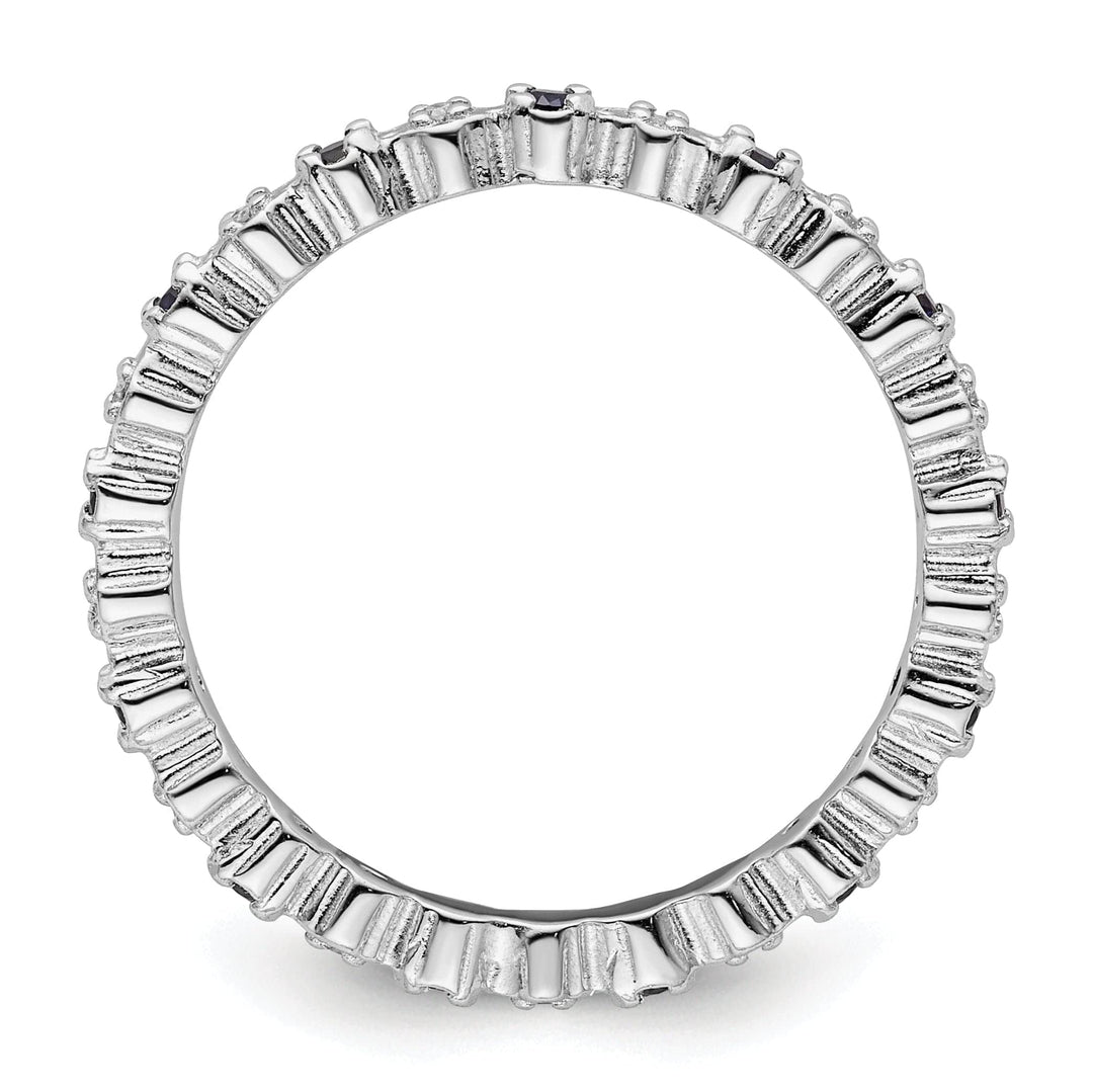 Stackable Expressions Ring Sterling Silver Created Sapphire Diamond Ring