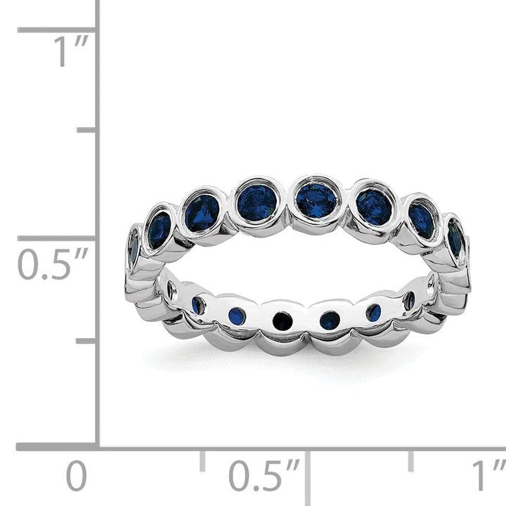 Stackable Expressions Ring Sterling Silver Created Sapphire Ring