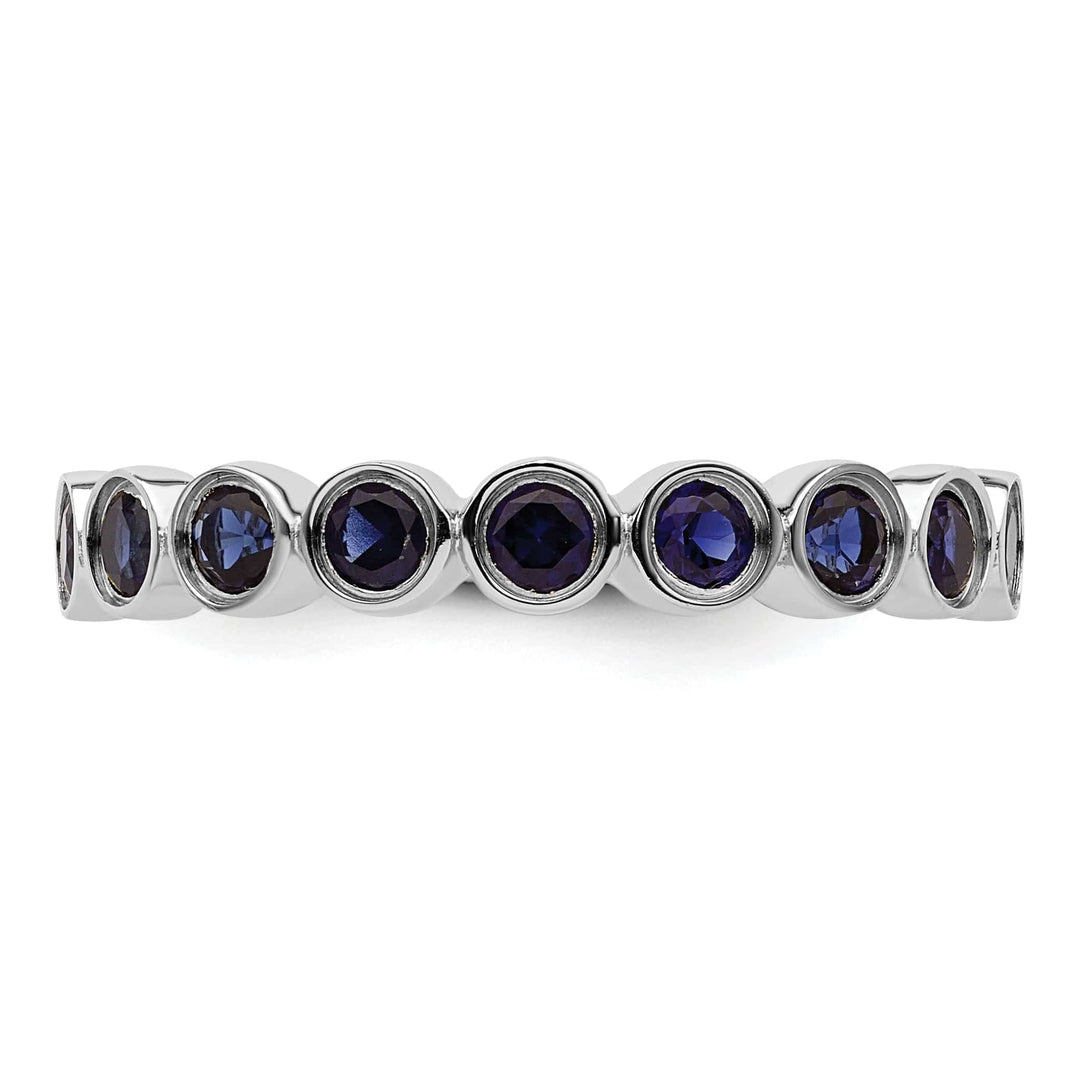 Stackable Expressions Ring Sterling Silver Created Sapphire Ring