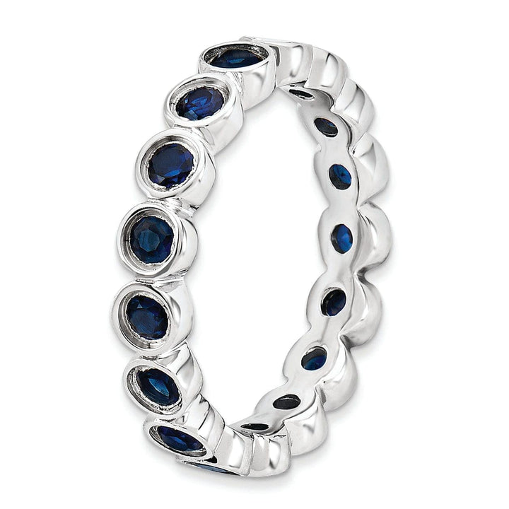 Stackable Expressions Ring Sterling Silver Created Sapphire Ring