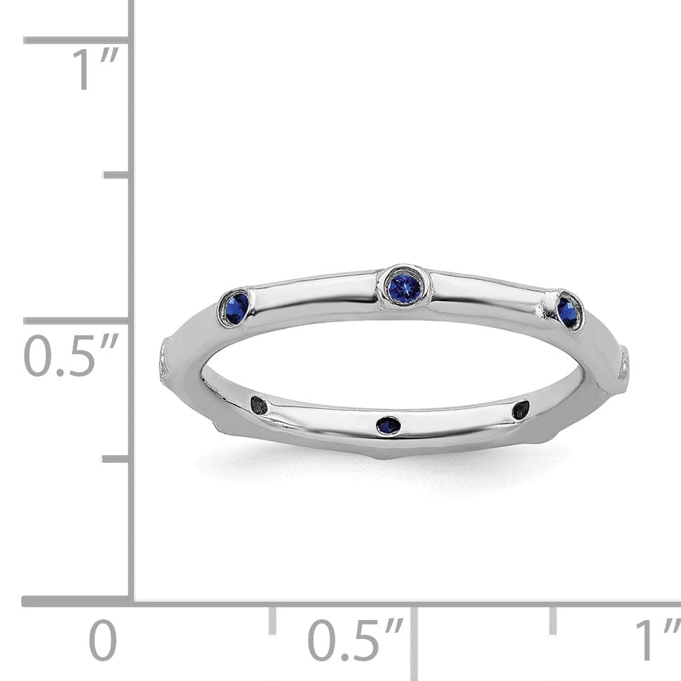 Stackable Expressions Ring Sterling Silver Created Sapphire Ring