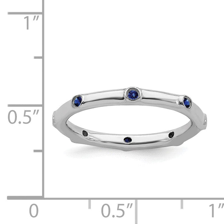 Stackable Expressions Ring Sterling Silver Created Sapphire Ring