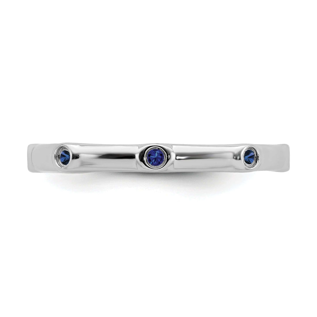 Stackable Expressions Ring Sterling Silver Created Sapphire Ring