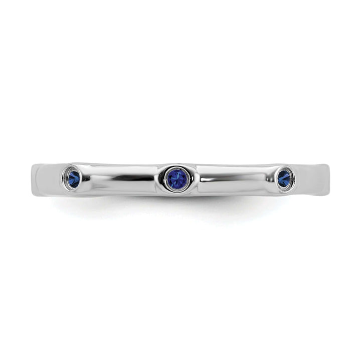 Stackable Expressions Ring Sterling Silver Created Sapphire Ring