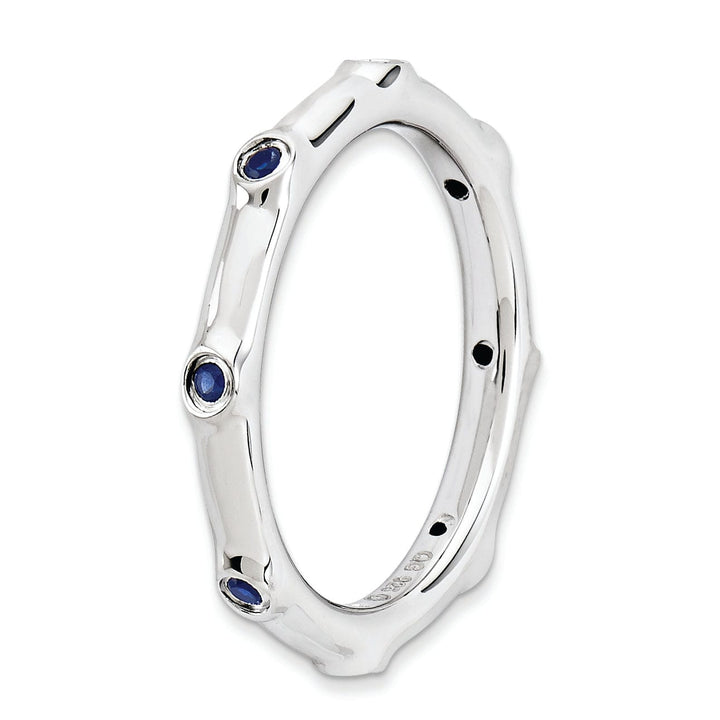 Stackable Expressions Ring Sterling Silver Created Sapphire Ring