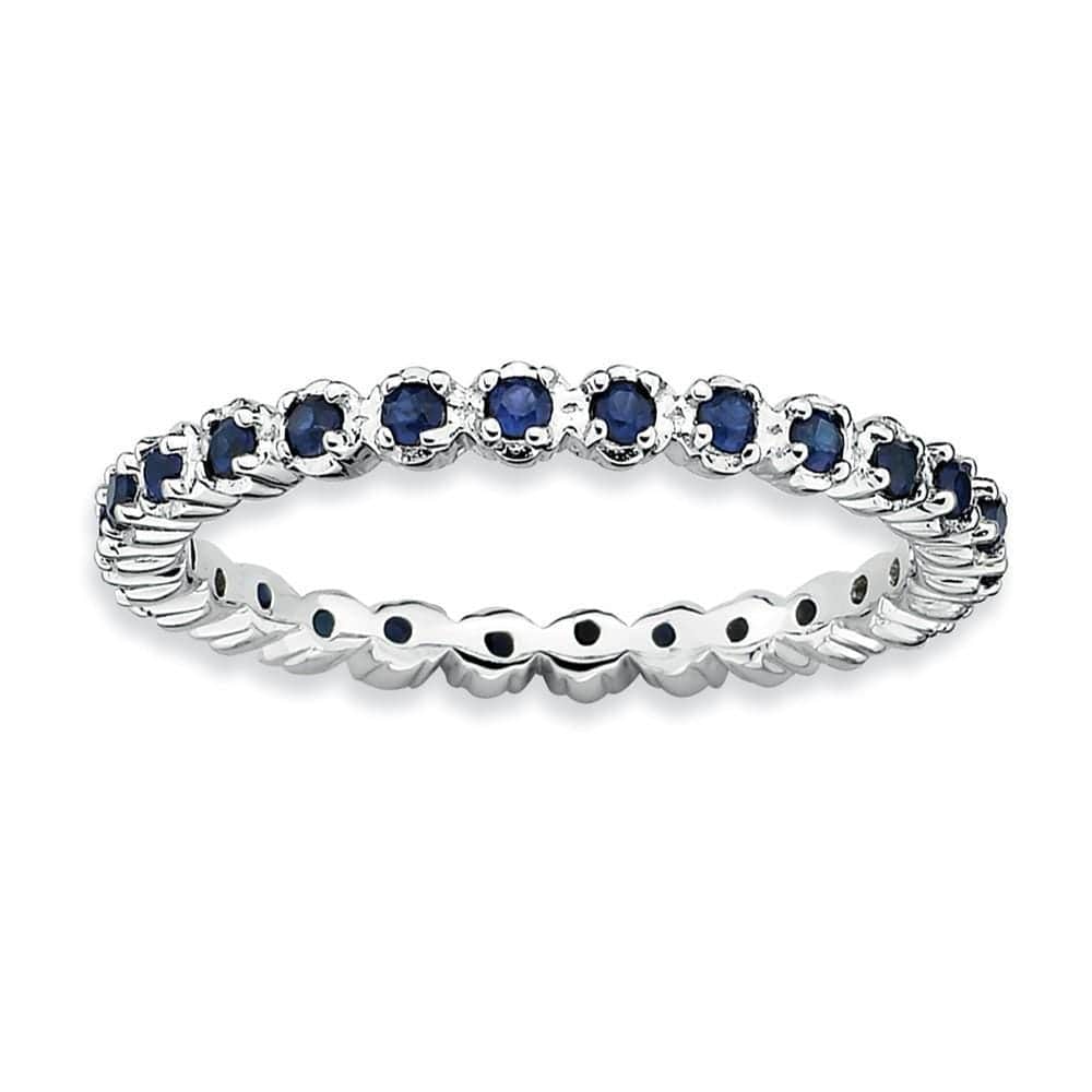 Stackable Expressions Ring Sterling Silver Created Sapphire Ring