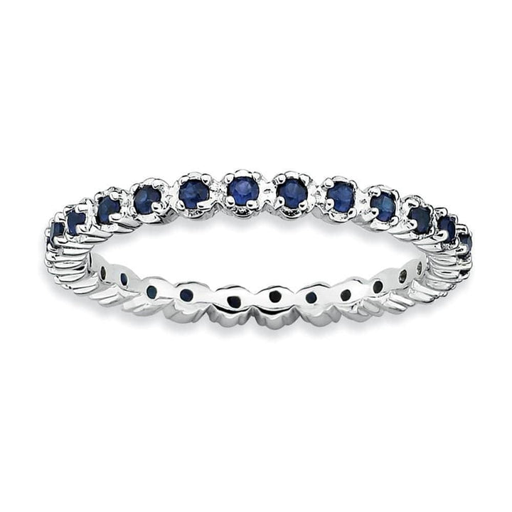 Stackable Expressions Ring Sterling Silver Created Sapphire Ring