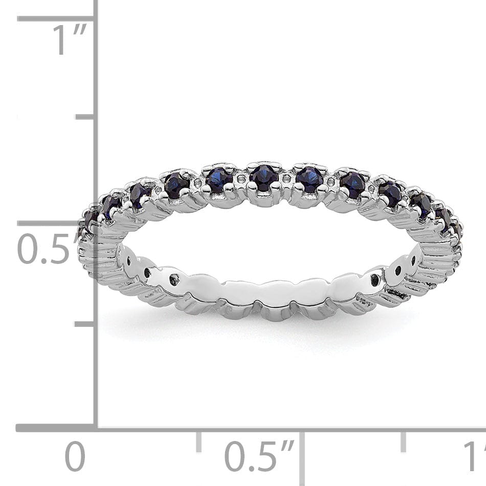 Stackable Expressions Ring Sterling Silver Created Sapphire Ring