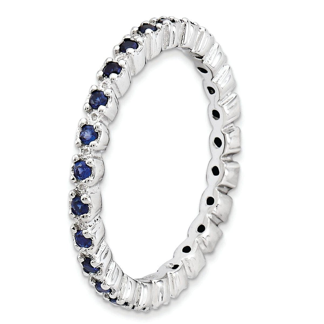 Stackable Expressions Ring Sterling Silver Created Sapphire Ring