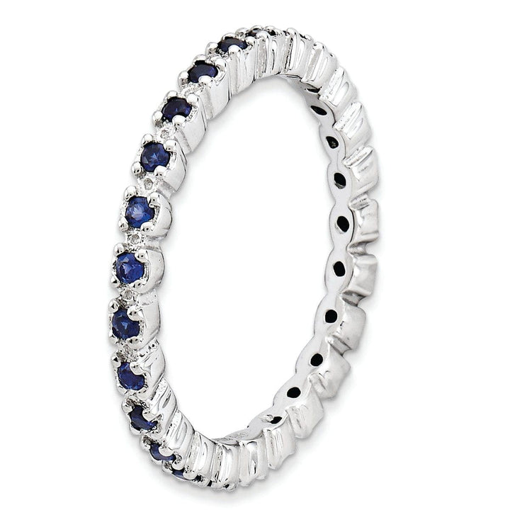 Stackable Expressions Ring Sterling Silver Created Sapphire Ring