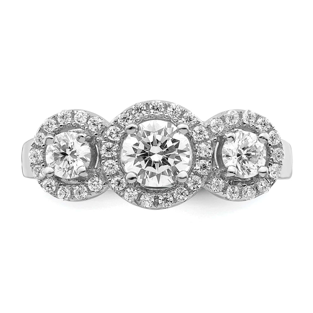 Lovely Rita's Ring Sterling Silver Cubic Zirconia 3 Stone Ring