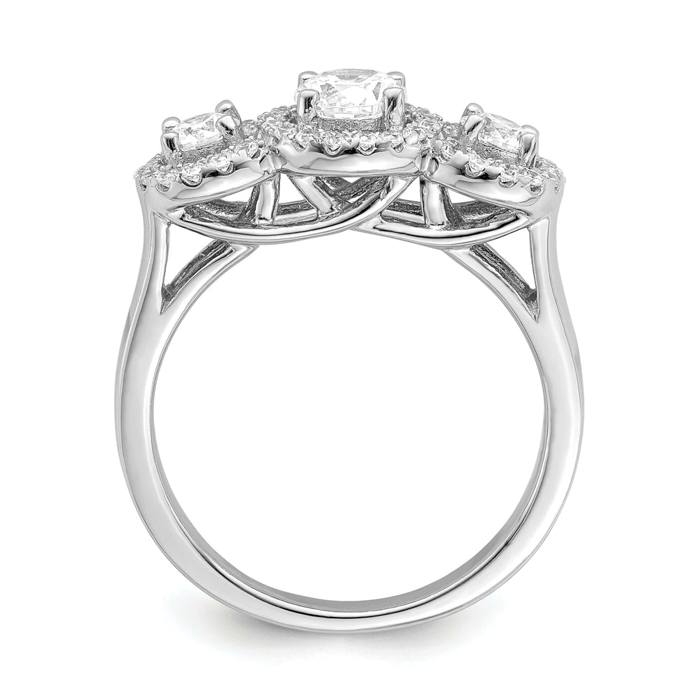 Lovely Rita's Ring Sterling Silver Cubic Zirconia 3 Stone Ring