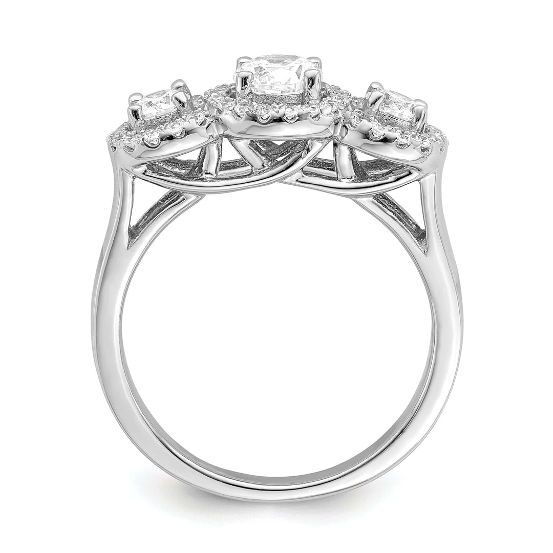 Lovely Rita's Ring Sterling Silver Cubic Zirconia 3 Stone Ring