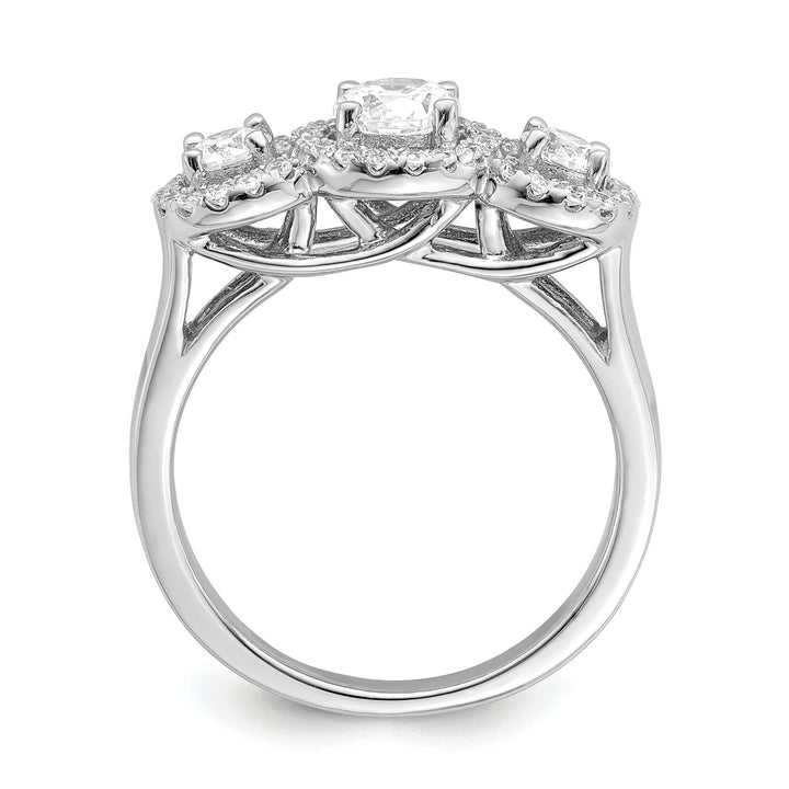 Lovely Rita's Ring Sterling Silver Cubic Zirconia 3 Stone Ring