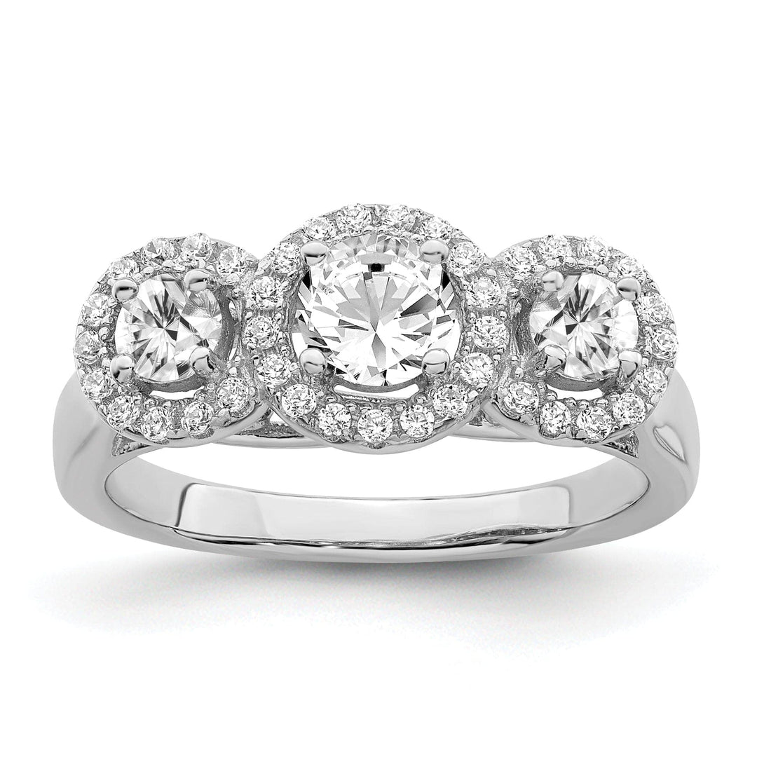 Lovely Rita's Ring Sterling Silver Cubic Zirconia 3 Stone Ring