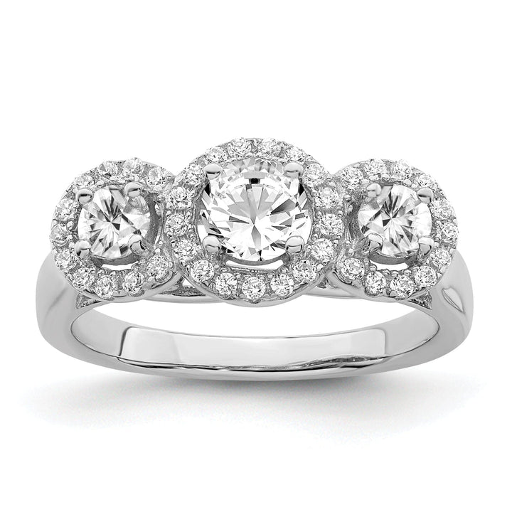 Lovely Rita's Ring Sterling Silver Cubic Zirconia 3 Stone Ring