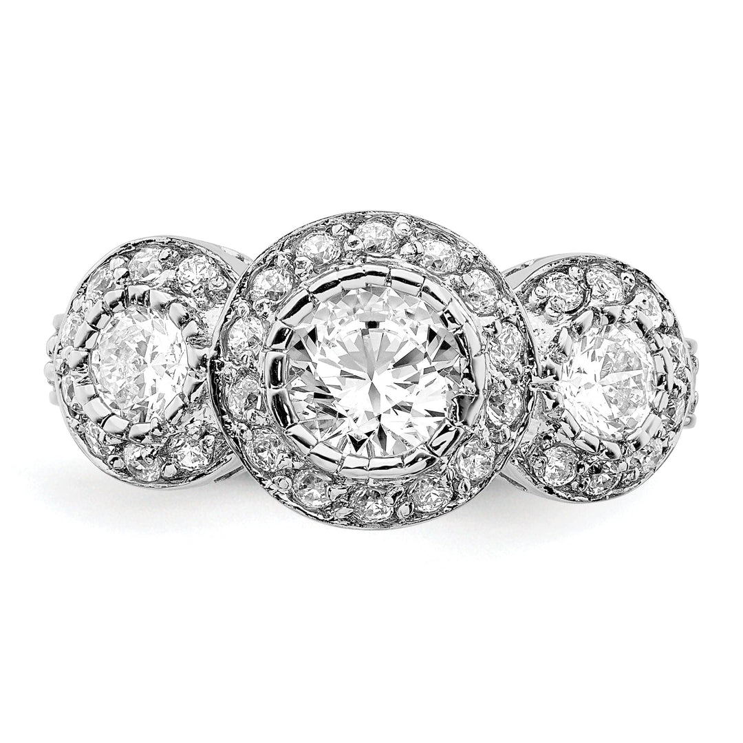 Lovely Rita's Ring Sterling Silver Cubic Zirconia 3 Stone Ring