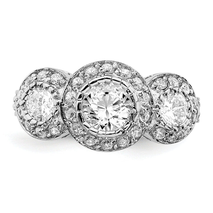 Lovely Rita's Ring Sterling Silver Cubic Zirconia 3 Stone Ring