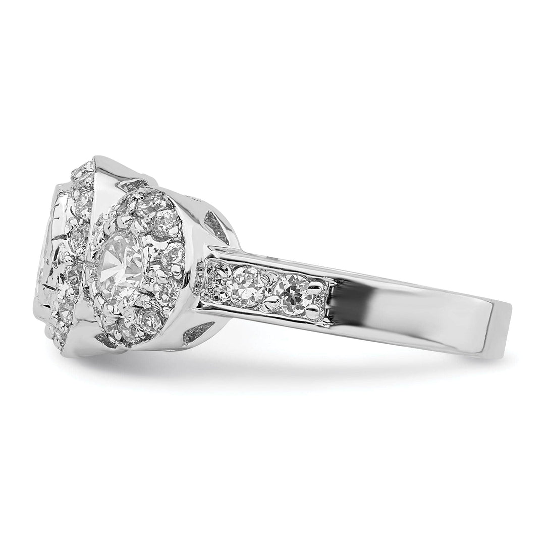 Lovely Rita's Ring Sterling Silver Cubic Zirconia 3 Stone Ring