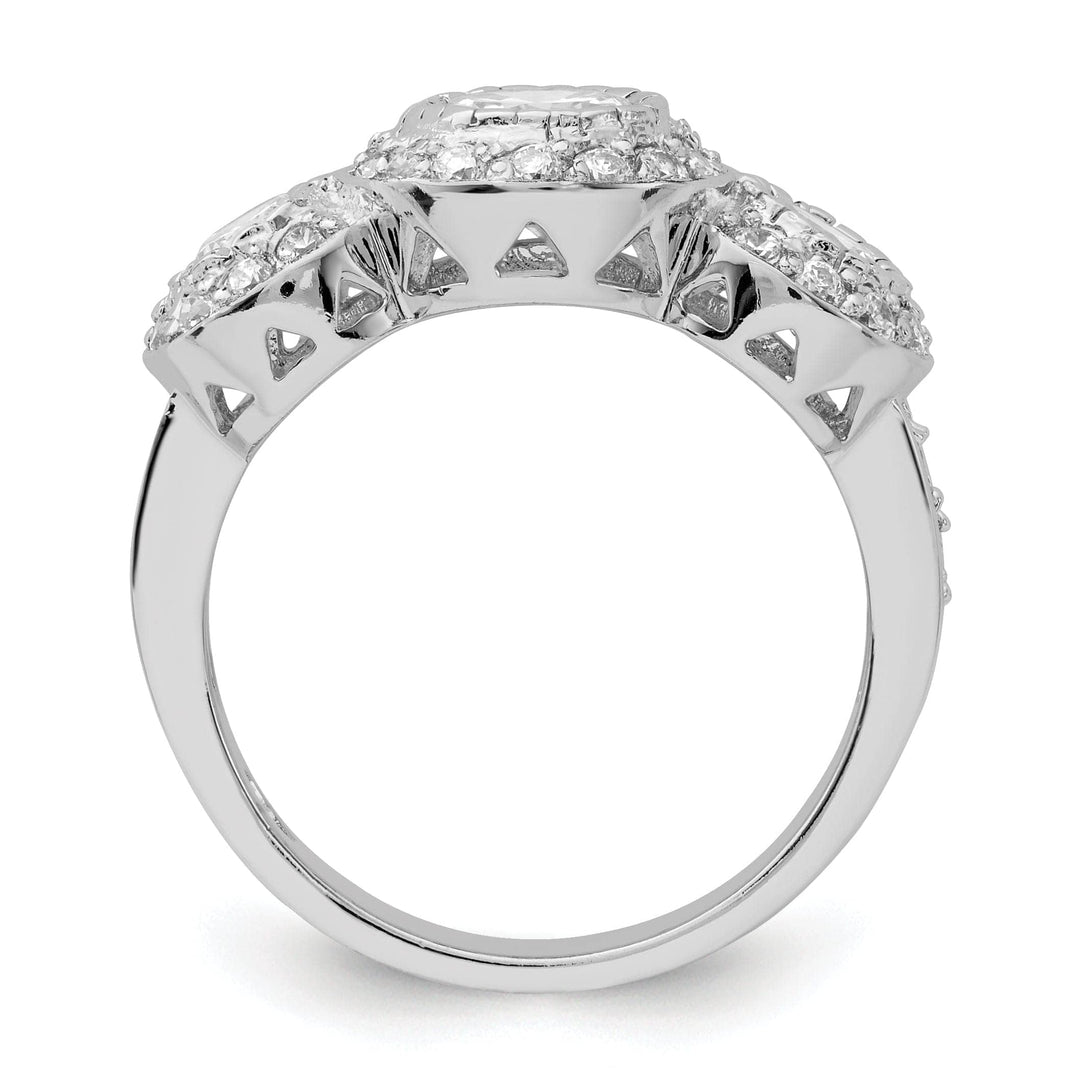 Lovely Rita's Ring Sterling Silver Cubic Zirconia 3 Stone Ring