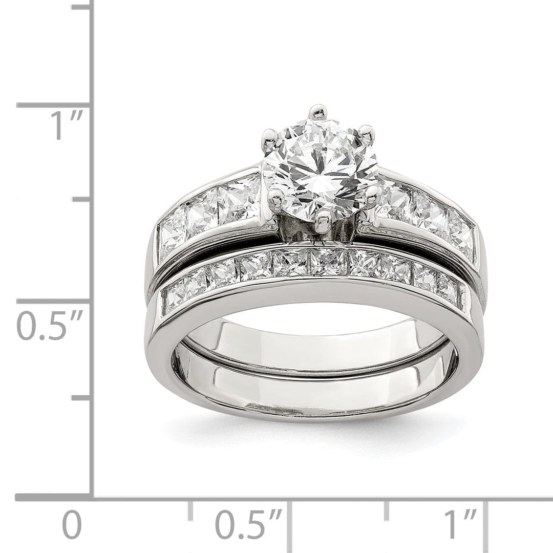 Lovely Rita's Ring Sterling Silver Cubic Zirconia Band Rings Set