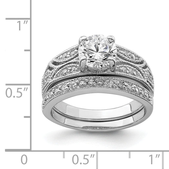 Lovely Rita's Ring Sterling Silver Cubic Zirconia Band Rings Set