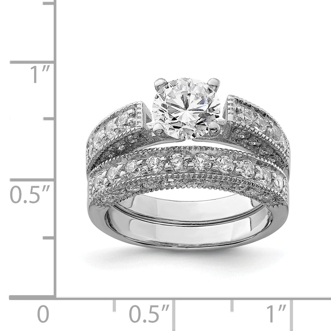 Lovely Rita's Ring Sterling Silver Cubic Zirconia Band Rings Set