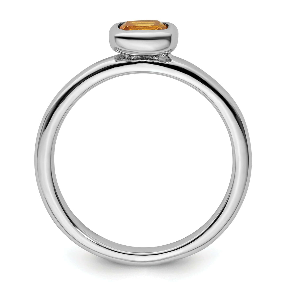 Stackable Expressions Ring Sterling Silver Cushion Cut Citrine Ring