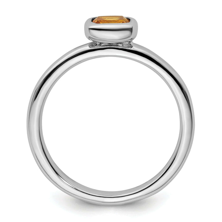 Stackable Expressions Ring Sterling Silver Cushion Cut Citrine Ring