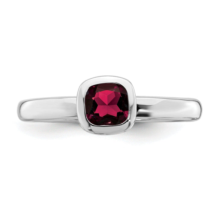 Stackable Expressions Ring Sterling Silver Cushion Cut Created Ruby Ring