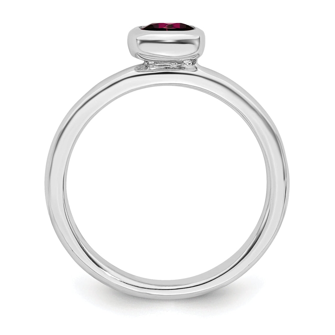 Stackable Expressions Ring Sterling Silver Cushion Cut Created Ruby Ring