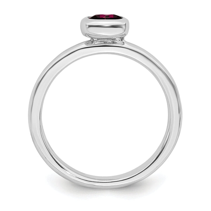 Stackable Expressions Ring Sterling Silver Cushion Cut Created Ruby Ring