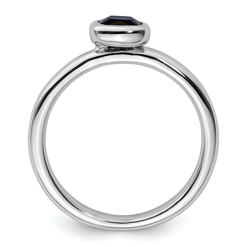 Stackable Expressions Ring Sterling Silver Cushion Cut Created Sapphire Ring