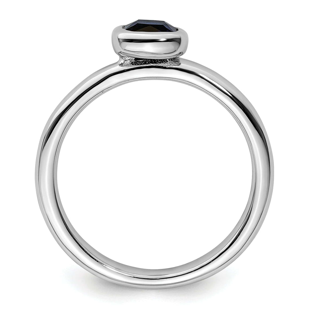Stackable Expressions Ring Sterling Silver Cushion Cut Created Sapphire Ring