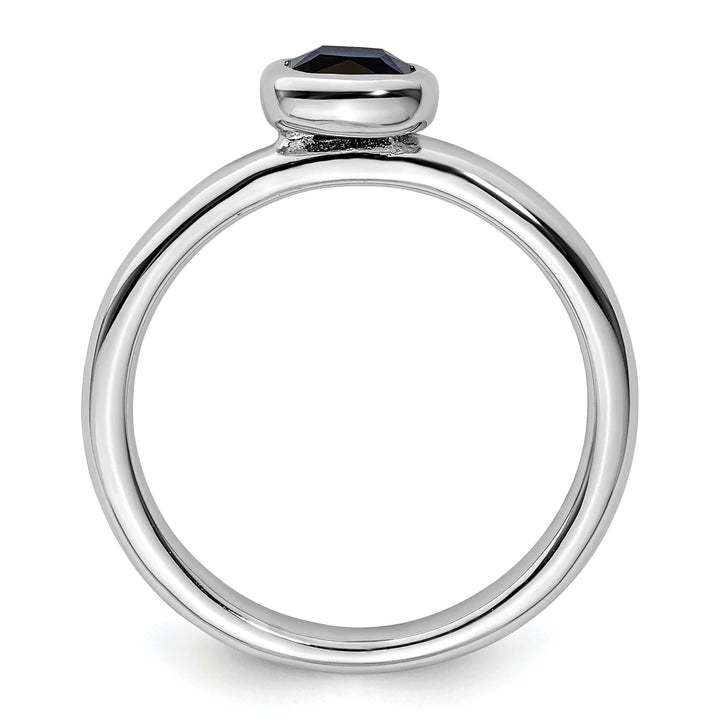 Stackable Expressions Ring Sterling Silver Cushion Cut Created Sapphire Ring
