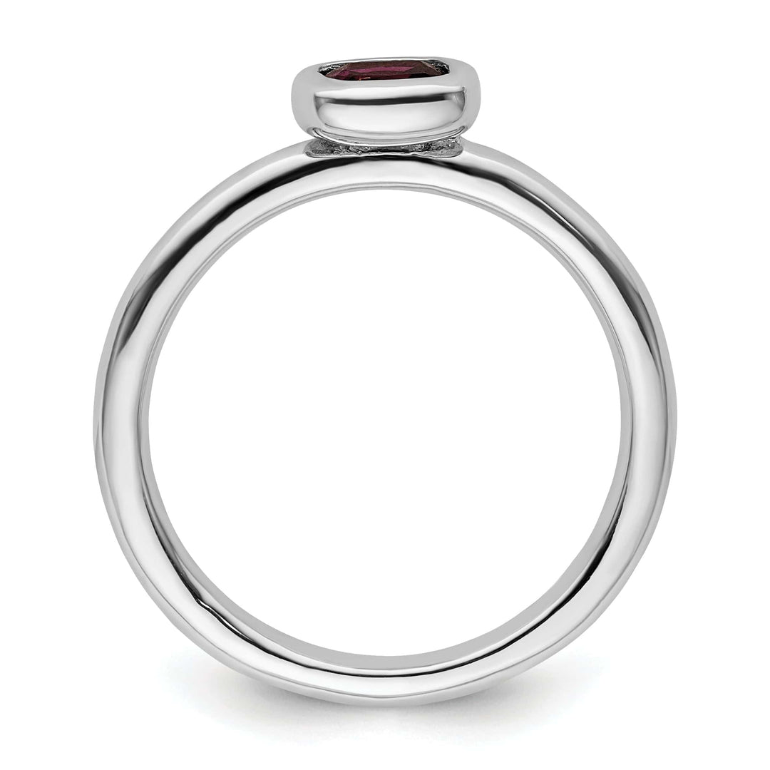 Stackable Expressions Ring Sterling Silver Cushion Cut Rhodolite Garnet Ring