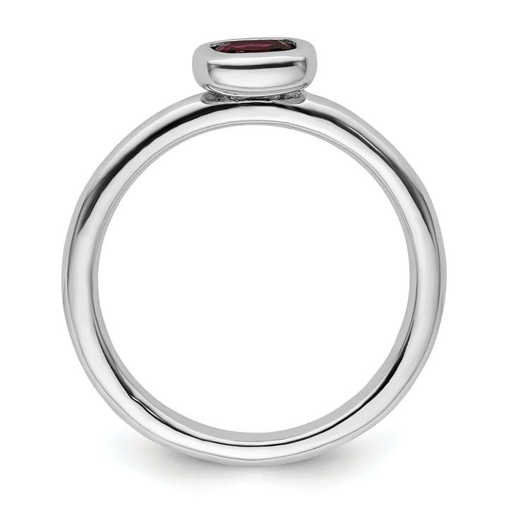Stackable Expressions Ring Sterling Silver Cushion Cut Rhodolite Garnet Ring