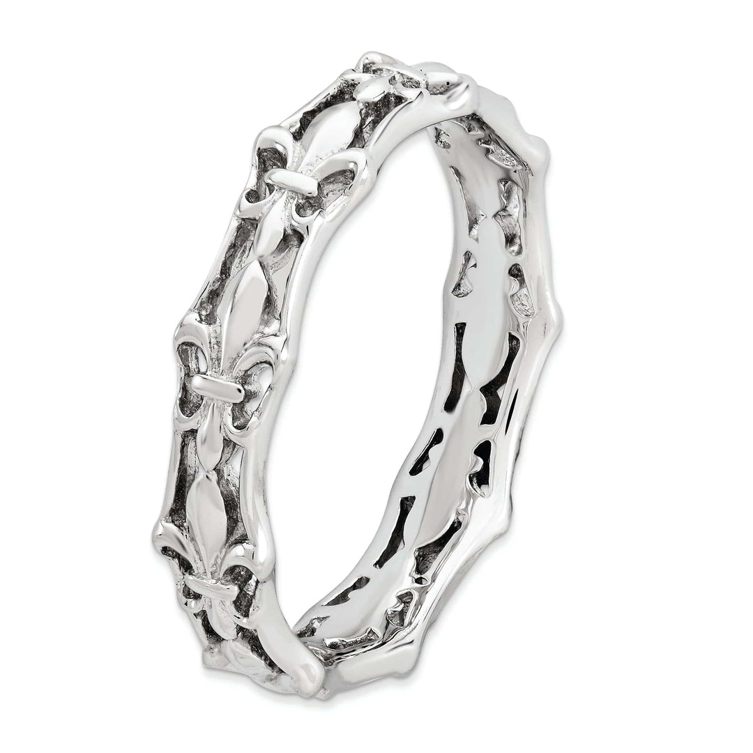 Stackable Expressions Ring Sterling Silver Fleur De Lis Stackable Ring