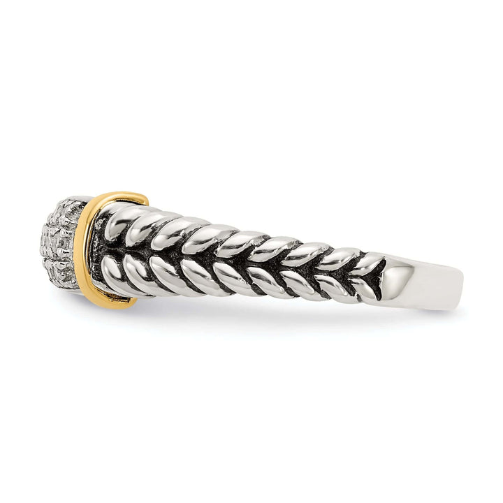Shey Couture Ring Sterling Silver Gold 1/8 Carat Diamond Ring