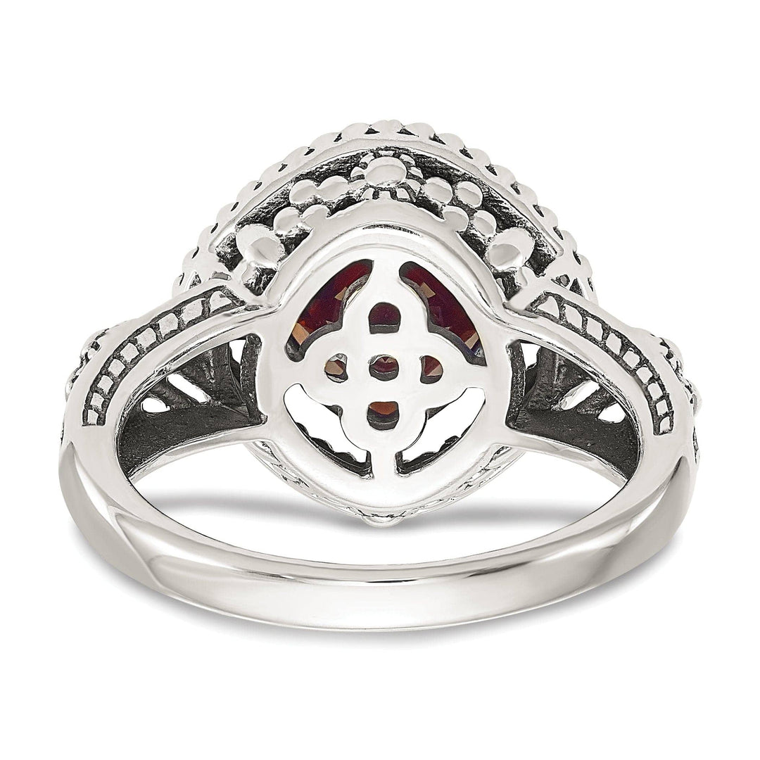 Shey Couture Ring Sterling Silver Gold 2.38 Carat Garnet Ring