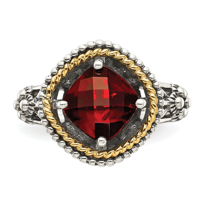 Shey Couture Ring Sterling Silver Gold 2.38 Carat Garnet Ring