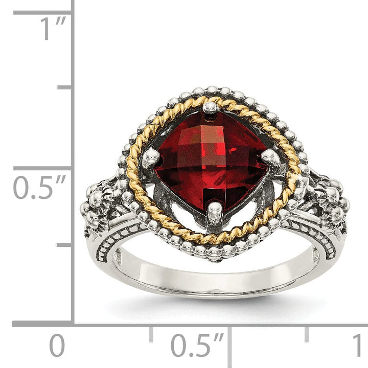 Shey Couture Ring Sterling Silver Gold 2.38 Carat Garnet Ring