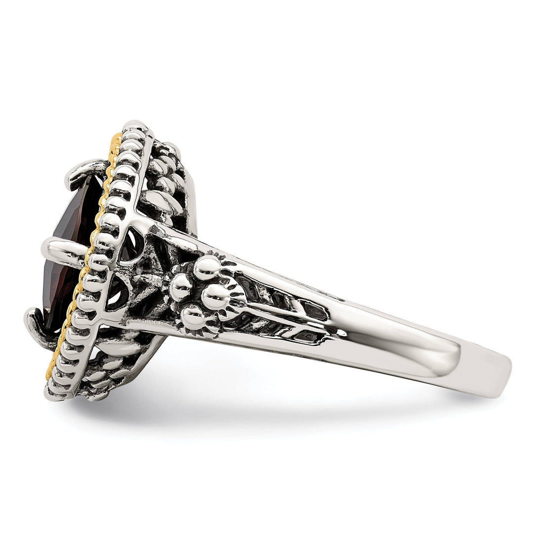 Shey Couture Ring Sterling Silver Gold 2.38 Carat Garnet Ring