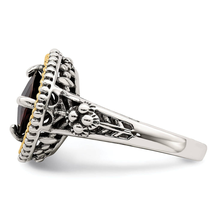 Shey Couture Ring Sterling Silver Gold 2.38 Carat Garnet Ring